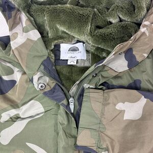 1 Sunset‎ Lane Women's  Large Woodland Camo Jacket Hooded Drawstring Utility